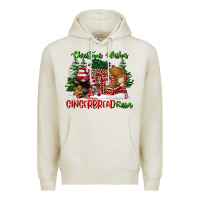 Oatmeal Heather christmas wishes gingerbread kisses Premium Hoodie - FaDigitalArtStudio