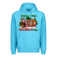 Ocean Blue christmas wishes gingerbread kisses Premium Hoodie - FaDigitalArtStudio