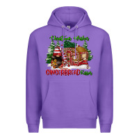 Purple christmas wishes gingerbread kisses Premium Hoodie - FaDigitalArtStudio