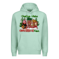 Seafoam christmas wishes gingerbread kisses Premium Hoodie - FaDigitalArtStudio