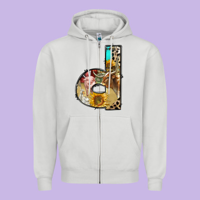 Farm Life Alphabet Lowercase Letters D Zipper Hoodie Designed By Bundleandbundleshop