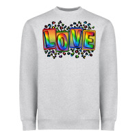 Heather Grey Love pride Heavyweight Sweatshirt - FaDigitalArtStudio