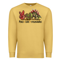 Antique Gold Peace Love Stegosaurus Premium Sweatshirt - LillyAllenDesigns