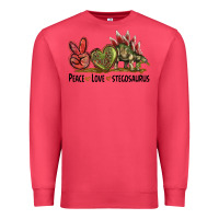 Cardinal Peace Love Stegosaurus Premium Sweatshirt - LillyAllenDesigns