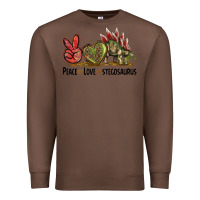 Chestnut Peace Love Stegosaurus Premium Sweatshirt - LillyAllenDesigns
