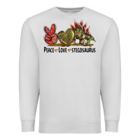 Dove Grey Peace Love Stegosaurus Premium Sweatshirt - LillyAllenDesigns