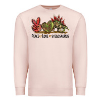 Pale Pink Peace Love Stegosaurus Premium Sweatshirt - LillyAllenDesigns
