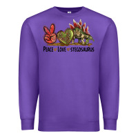 Purple Peace Love Stegosaurus Premium Sweatshirt - LillyAllenDesigns