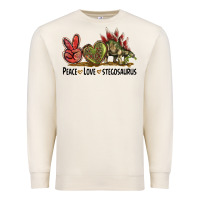 Sandshell Peace Love Stegosaurus Premium Sweatshirt - LillyAllenDesigns