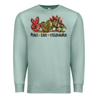 Seafoam Peace Love Stegosaurus Premium Sweatshirt - LillyAllenDesigns