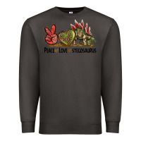 Smoke Peace Love Stegosaurus Premium Sweatshirt - LillyAllenDesigns