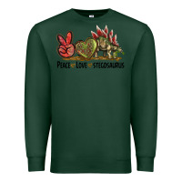 Sports Green Peace Love Stegosaurus Premium Sweatshirt - LillyAllenDesigns