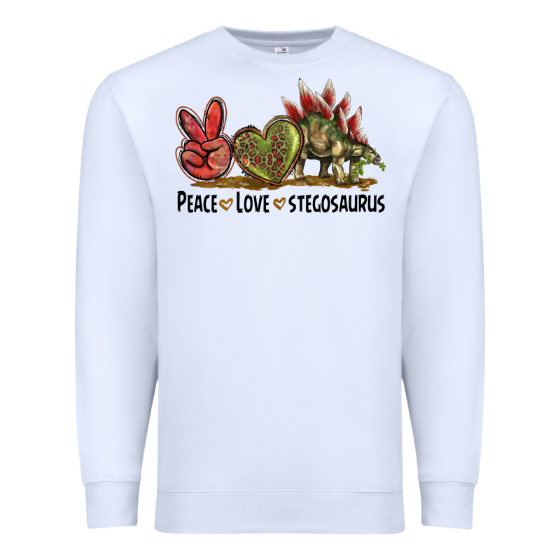 Peace Love Stegosaurus Premium Sweatshirt by LillyAllenDesigns | Teevron
