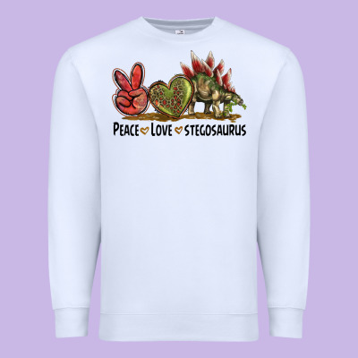 Peace Love Stegosaurus Premium Sweatshirt Designed By Lillyallendesigns