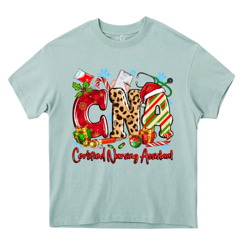 Cna Certified Nursing Assistant Christmas Heavy Core Tee by MaliasSmallBusiness | Teevron