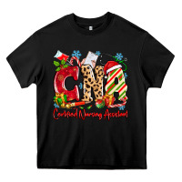 Black CNA Certified Nursing Assistant Christmas Heavy Core Tee - MaliasSmallBusiness