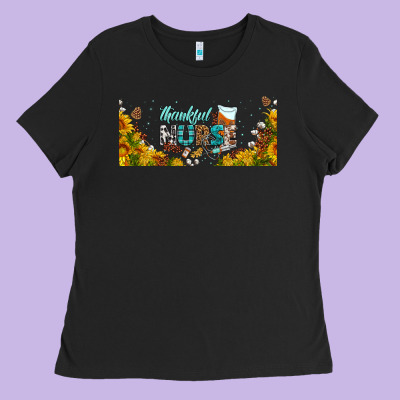 Thankful Nurse Fall Libbey Glass Ladies Tee Designed By Bundleandbundleshop