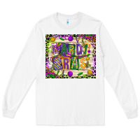 White mardi gras Long Sleeve Tee - CowGirlArtShop