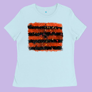 Halloween Spider Backround Ladies Tee Designed By Ranaportraitstore