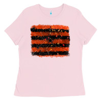 Bubblegum Pink halloween spider backround Ladies Tee - RanaPortraitStore