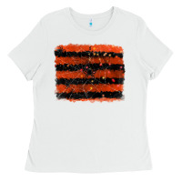 White halloween spider backround Ladies Tee - RanaPortraitStore