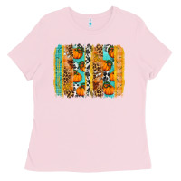 Bubblegum Pink fall pumpkin brushstroke Ladies Tee - BundleAndBundleShop