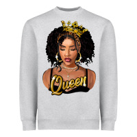 Heather Grey black queen Heavyweight Sweatshirt - FaDigitalArtStudio