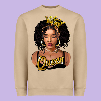 Black Queen Heavyweight Sweatshirt Designed By Fadigitalartstudio