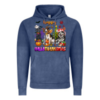 Vintage Denim happy hallothanksmas dogs Vintage Hoodie - texasbilliewilder