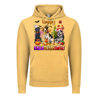 Vintage Mustard happy hallothanksmas dogs Vintage Hoodie - texasbilliewilder