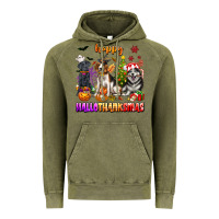 Vintage Olive happy hallothanksmas dogs Vintage Hoodie - texasbilliewilder