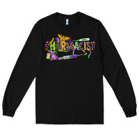 Black mardi gras pharmacist Long Sleeve Tee - CowGirlArtShop