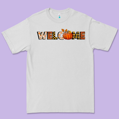Welcome Pumpkin Premium Tee Designed By Bundleandbundleshop