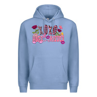 Colony Blue Xoxo Hugs And Kisses Valentine's Day Premium Hoodie - FaDigitalArtStudio