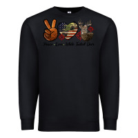 Black Peace Love White Tailed Deer Premium Sweatshirt - LillyAllenDesigns