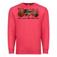 Cardinal Peace Love White Tailed Deer Premium Sweatshirt - LillyAllenDesigns