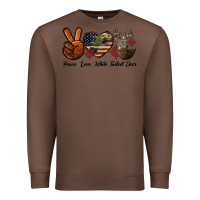 Chestnut Peace Love White Tailed Deer Premium Sweatshirt - LillyAllenDesigns