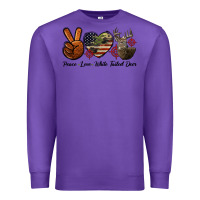 Purple Peace Love White Tailed Deer Premium Sweatshirt - LillyAllenDesigns