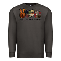 Smoke Peace Love White Tailed Deer Premium Sweatshirt - LillyAllenDesigns