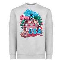 Heather Grey Barn in the USA Heavyweight Sweatshirt - FaDigitalArtStudio