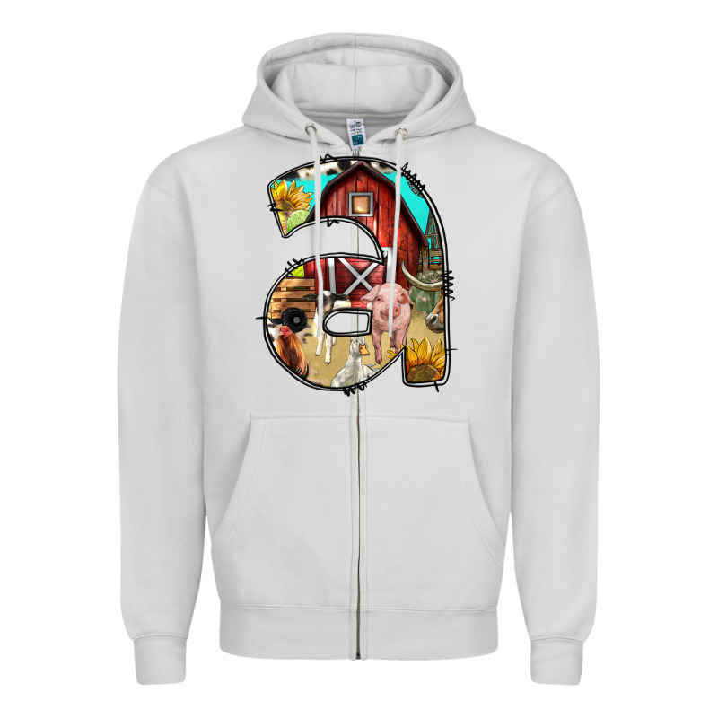 Farm Life Alphabet Lowercase Letters A Zipper Hoodie by BundleAndBundleShop | Teevron