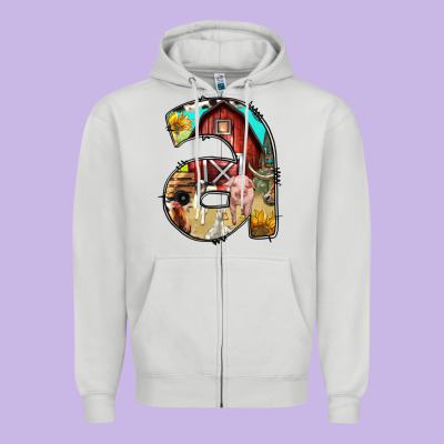 Farm Life Alphabet Lowercase Letters A Zipper Hoodie Designed By Bundleandbundleshop