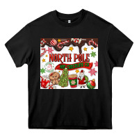 Black North Pole Hot Chocolate christmas Heavy Core Tee - MaliasSmallBusiness