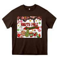 Chocolate Brown North Pole Hot Chocolate christmas Heavy Core Tee - MaliasSmallBusiness