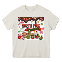 Cream North Pole Hot Chocolate christmas Heavy Core Tee - MaliasSmallBusiness