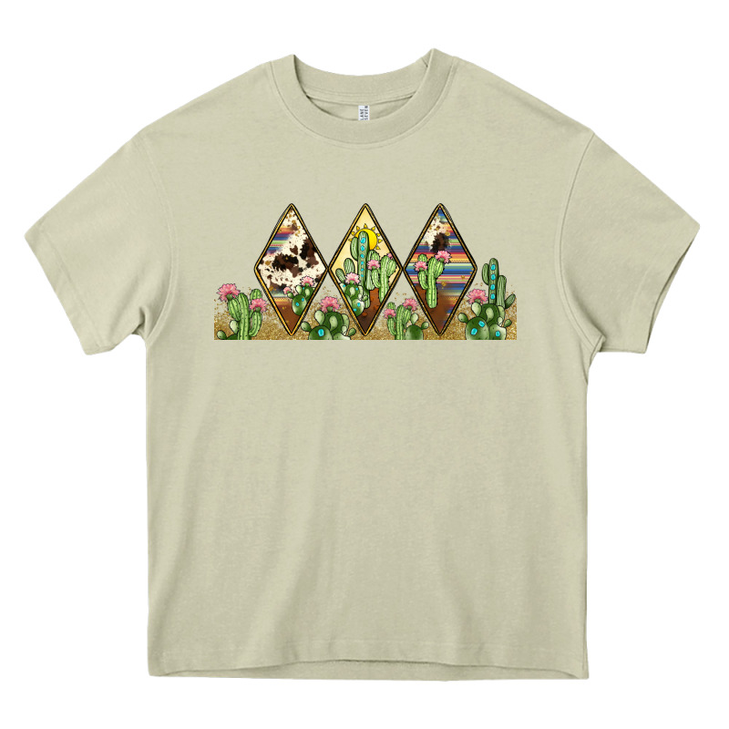 Cactus Cowhide Serape Heavy Core Tee by JahusDesignShop | Teevron