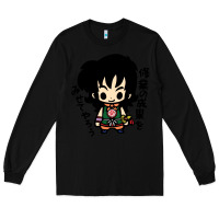 Black ヤムチャ yamcha Long Sleeve Tee - tuanDangUi