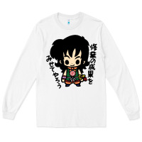White ヤムチャ yamcha Long Sleeve Tee - tuanDangUi