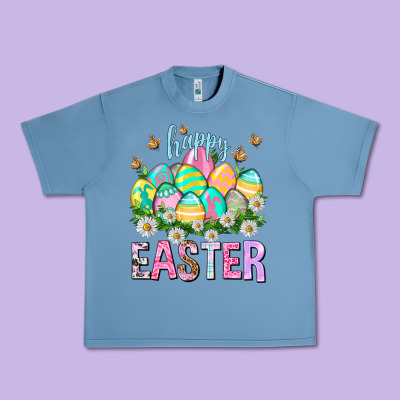 Happy Easter With Eggs Urban Heavy Tee Designed By Nancycooperartshop