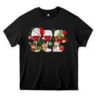 Black Christmas Wine Glasses Heavy Core Tee - MaliasSmallBusiness